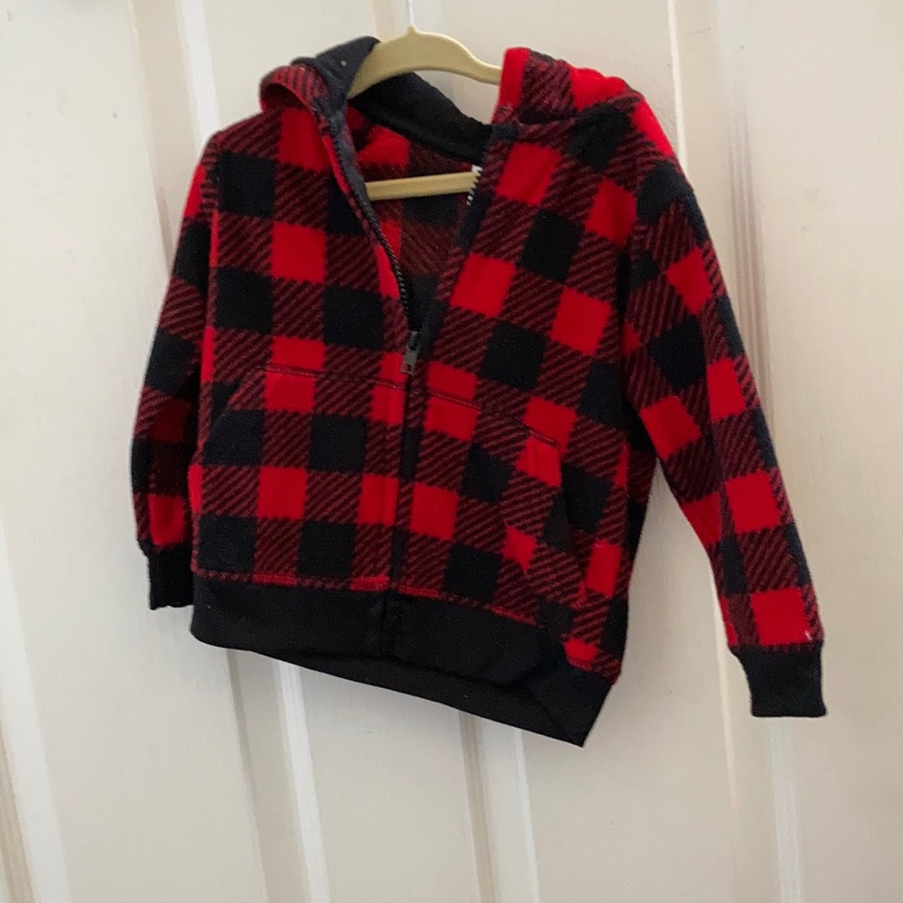 FINAL MARKDOWN Garanimals Buffalo plaid hooded fleece jacket 2t